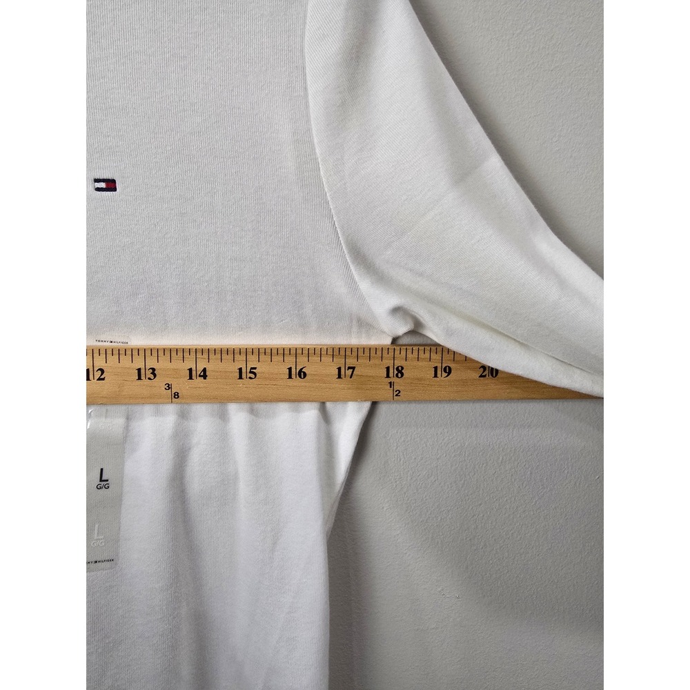 Tommy Hilfiger Womens White Cotton Long Sleeve Crew Neck Top 76J4889 L - Picture 5 of 7